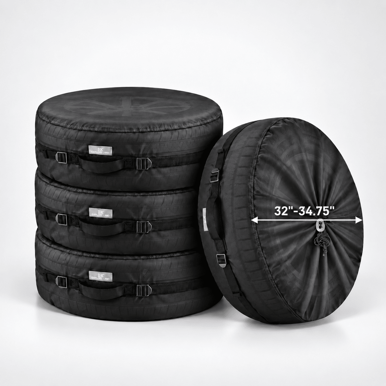 Tire Storage Cover Set Black 23''-25.75'' Diameter/S - Explore Land