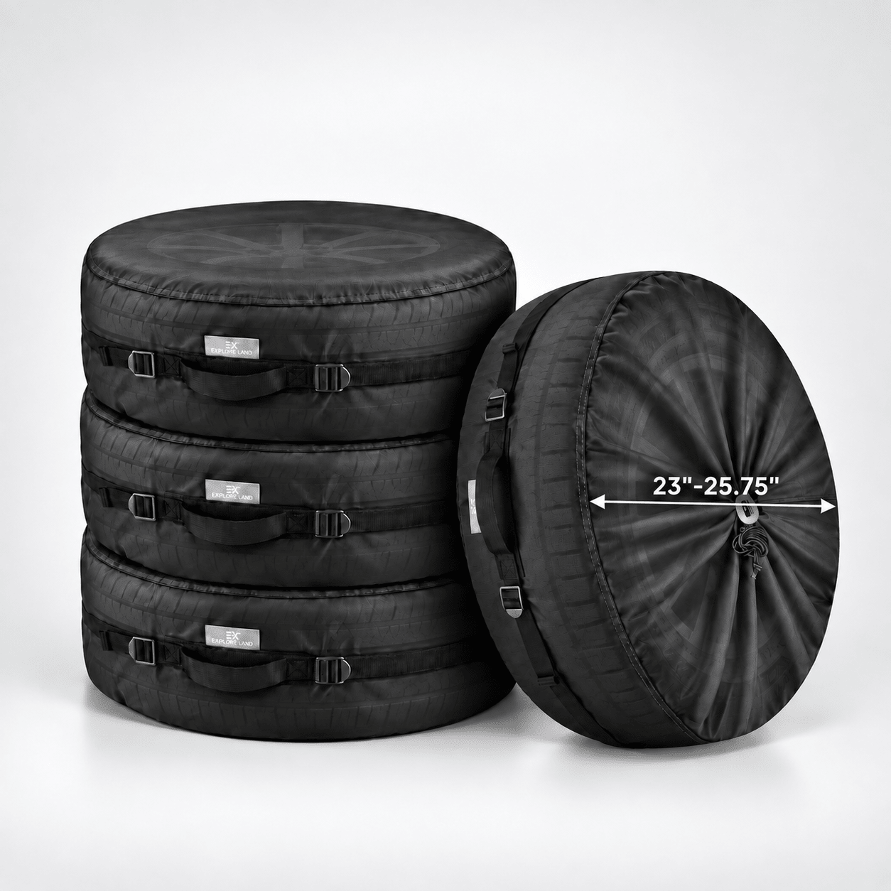 Tire Storage Cover Set Charcoal 23''-25.75'' Diameter/S - Explore Land