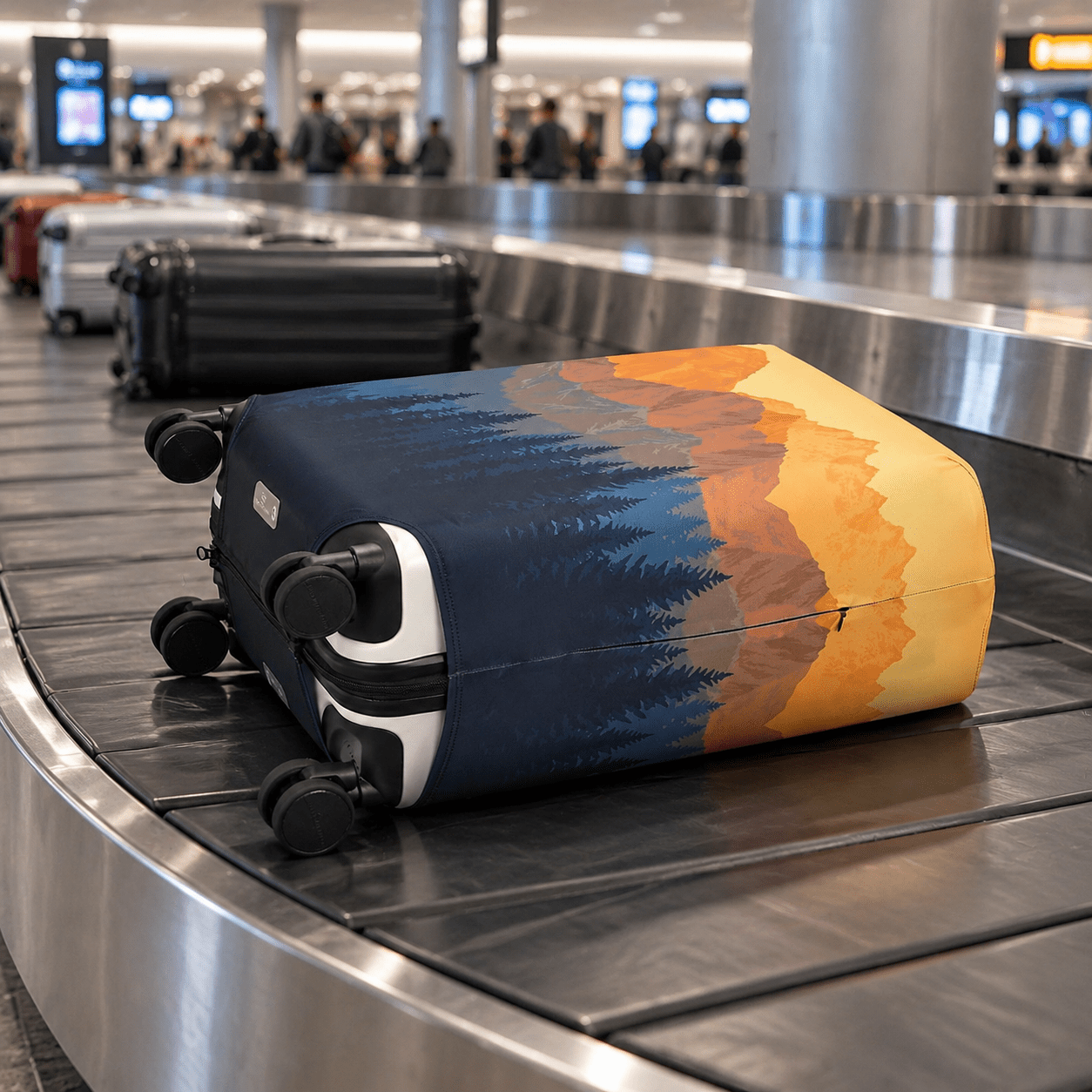 Travel Luggage Cover Amber Mountains S (18"-22" Luggage) - Explore Land