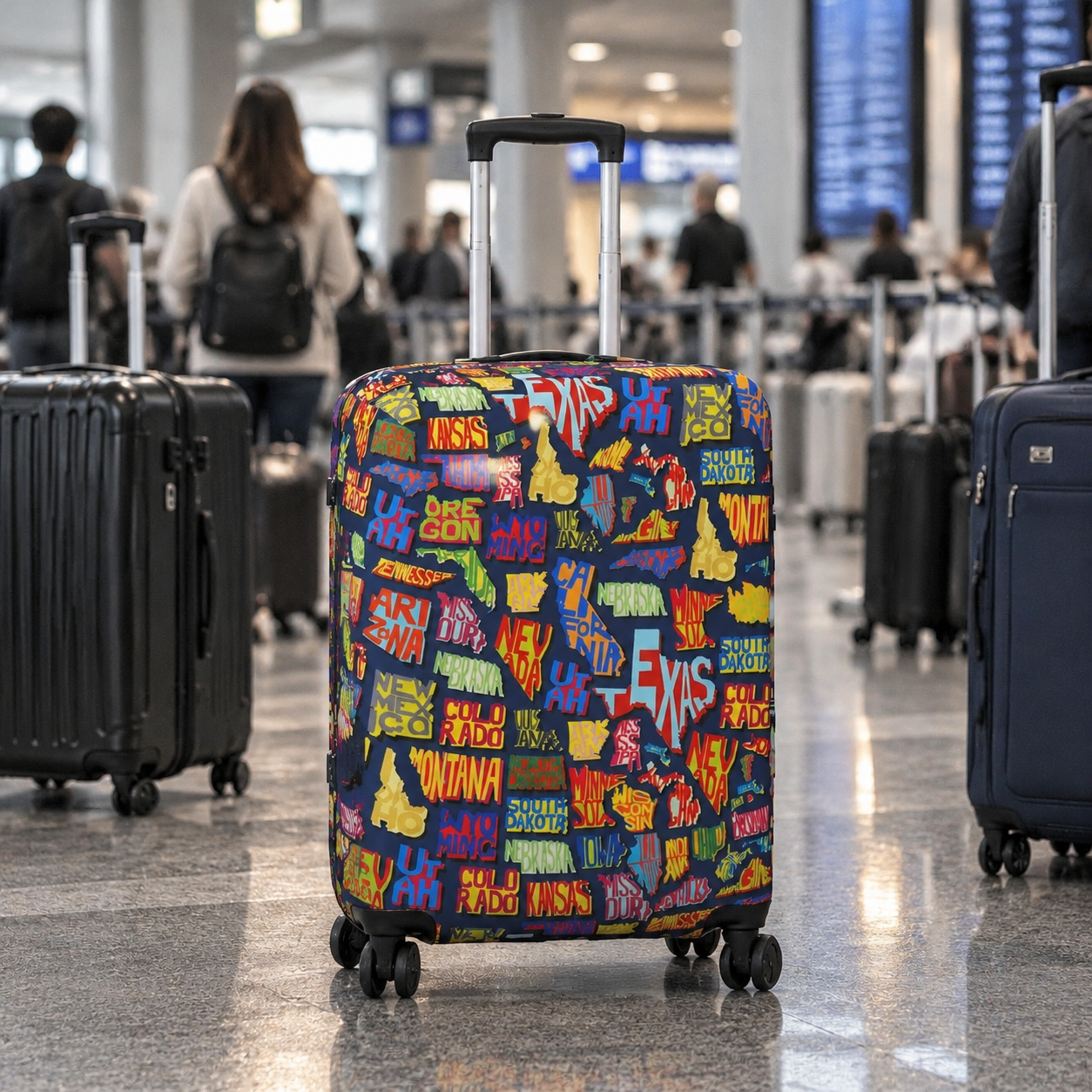 Travel Luggage Cover America Map S (18"-22" Luggage) - Explore Land