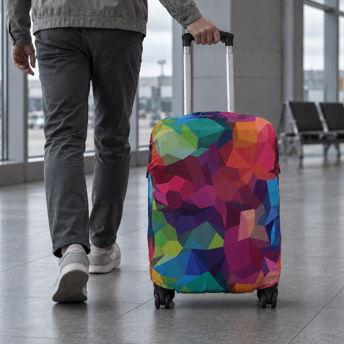 Travel Luggage Cover Geometry M(23"-26" luggage) - Explore Land