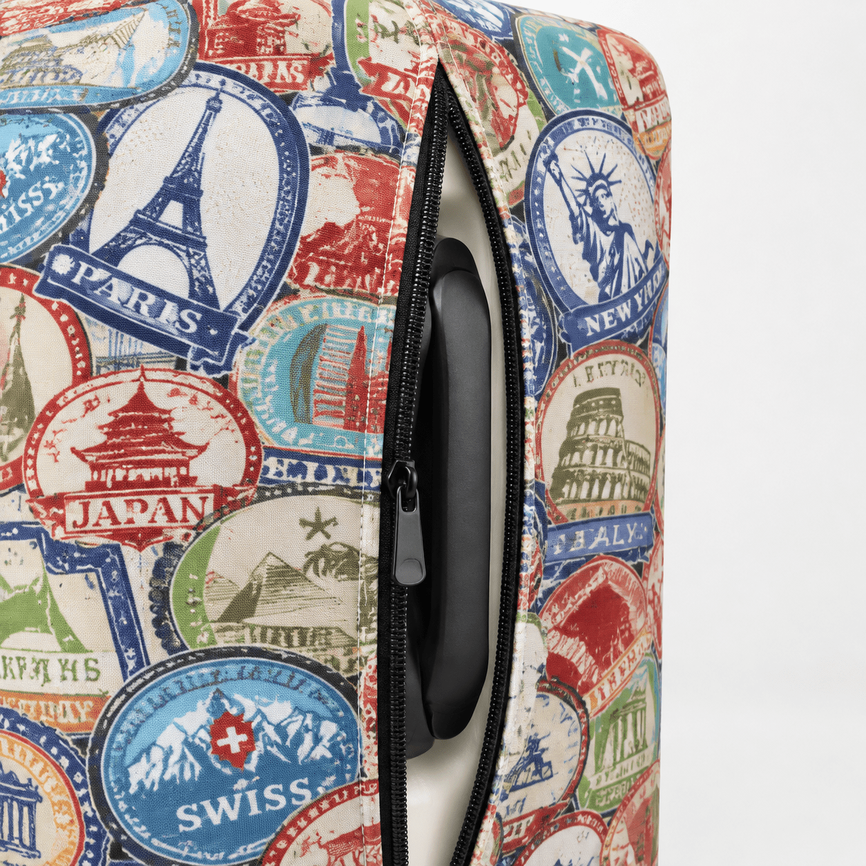 Travel Luggage Cover Landmark Sticker S (18"-22" Luggage) - Explore Land