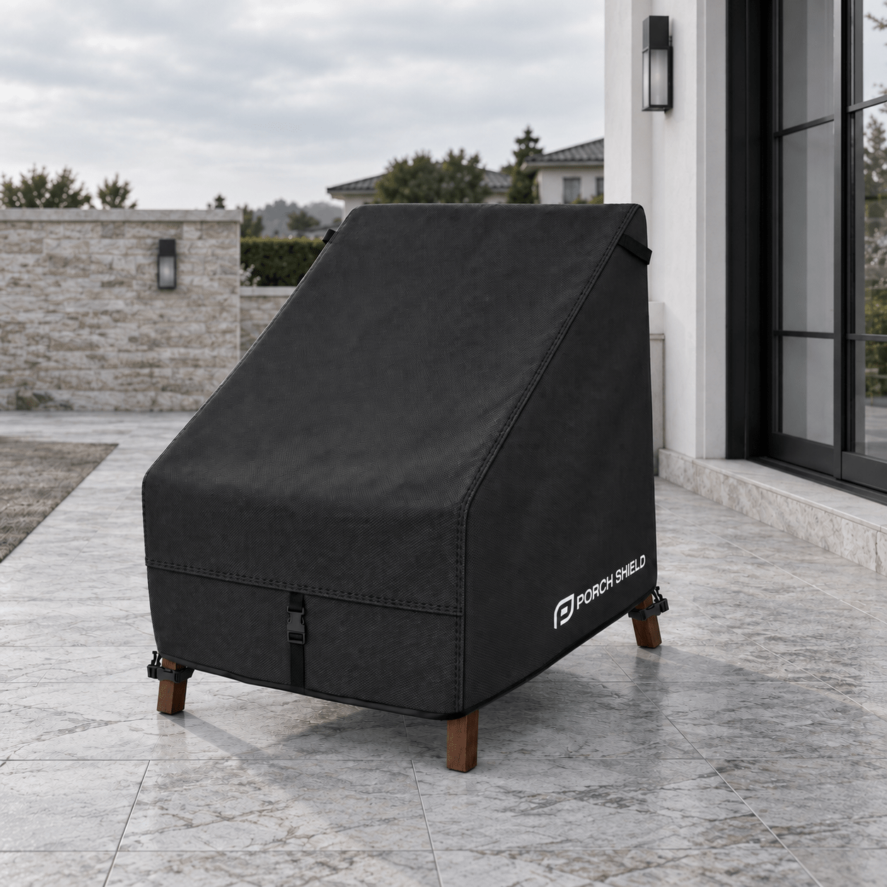 Waterproof Patio Chair Cover Black 30"W x 33"D x 34"H - Explore Land