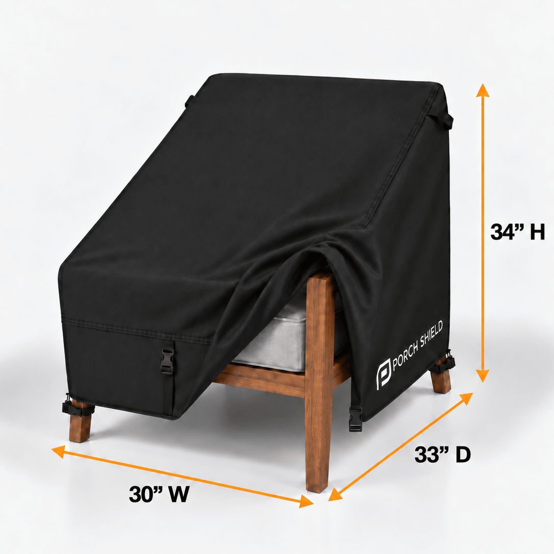 Waterproof Patio Chair Cover Black 30"W x 33"D x 34"H - Explore Land