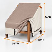 Waterproof Patio Chair Cover Light Tan & Khaki 34"W x 37"D x 36"H - Explore Land