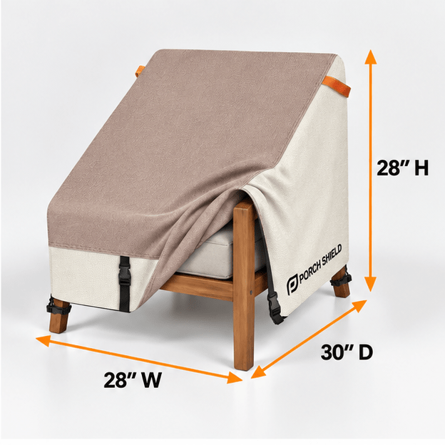 Waterproof Patio Chair Cover Light Tan & Khaki28"W x 30"D x 28"H - Explore Land