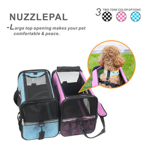 NUZZLEPAL Airline Approve Pet Carrier Foldable Soft Side Travel Dog & Cat Bag with Removable Fleece Mat