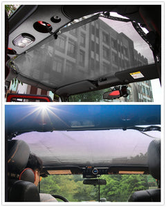 Explore Land Jeep Wrangler Mesh Sun Shade Top Cover for both 2-Door and 4-Door Jeep Wrangler 2007-2017