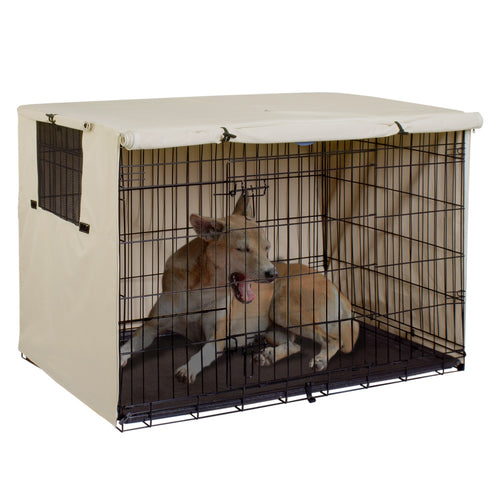 Explore Land Dog Crate Cover Durable - Polyester Pet Kennel Cover Universal Fit for 24-48 inches Wire Dog Crate