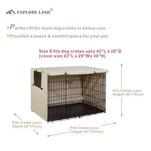 Explore Land Dog Crate Cover Durable - Polyester Pet Kennel Cover Universal Fit for 24-48 inches Wire Dog Crate