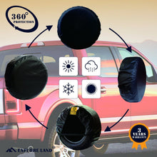 Explore Land Tough Vinyl Spare Tire Cover Universal Fit for Jeep Trailer RV SUV Truck