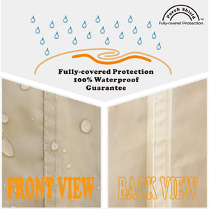 Porch Shield 100% Waterproof 600D Heavy Duty Patio Air Conditioner Cover Tan