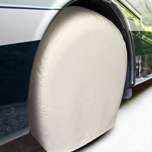 Explore Land Tire Cover for Jeep Truck SUV Trailer Camper RV Wheel Off-white, 4 Pack